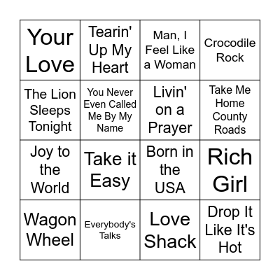 Sing-A-Long II Bingo Card