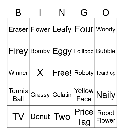 Battle For Dream Island Bingo Card