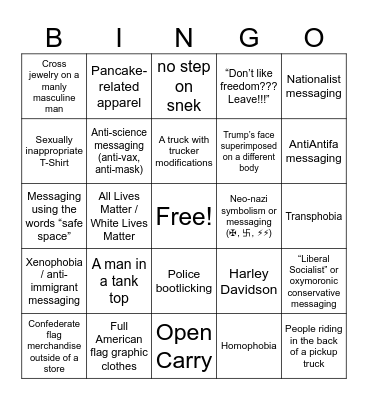 Tennessee Bingo Card