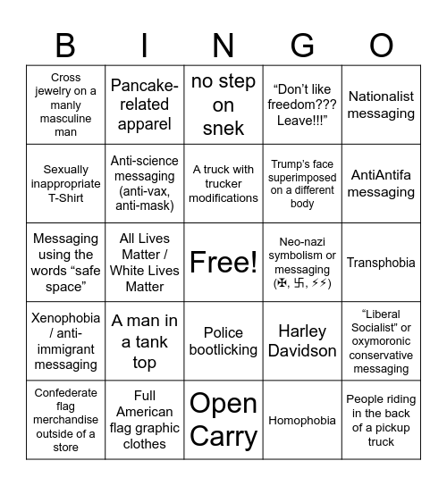 Tennessee Bingo Card