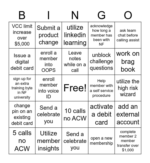 BINGO Card