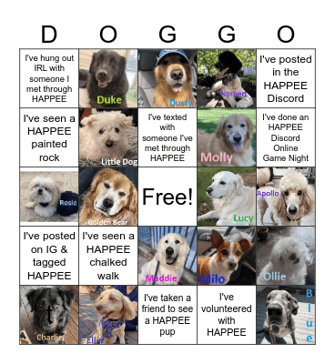 Fall 2023 DOGGO Bingo Card