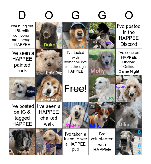 Fall 2023 DOGGO Bingo Card