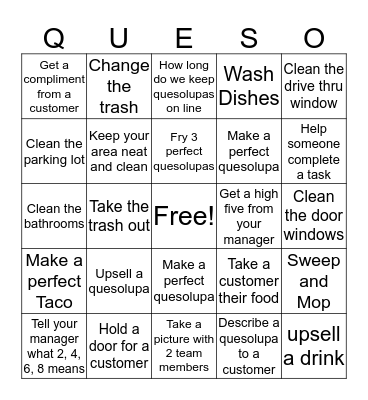 Quesolupa Bingo Card