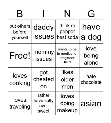 how close are u to becoming jenay Bingo Card