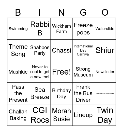 CGI Bingo Card