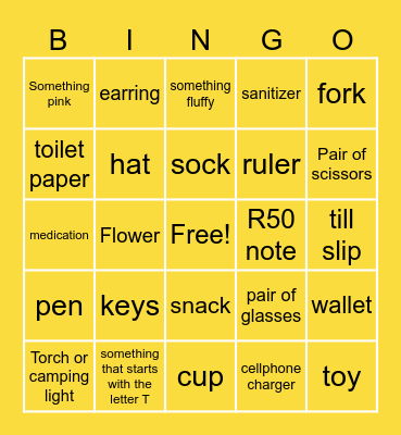 Synergy - Friday Fun Bingo Card