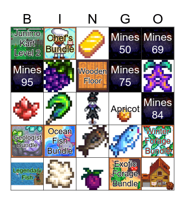 Stardew Valley proxz14 Bingo Card