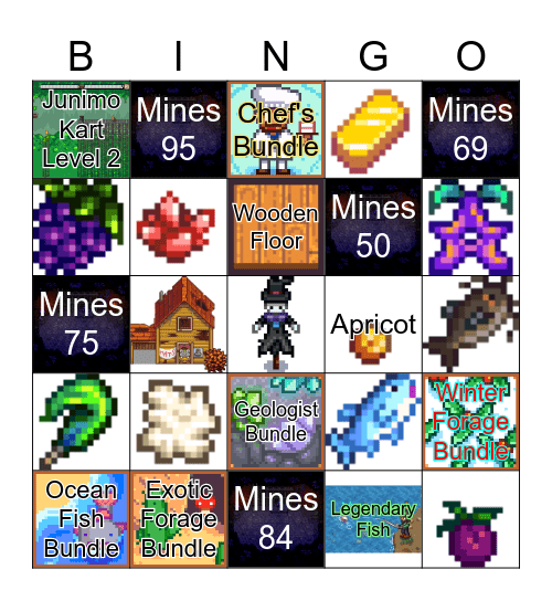 Stardew Valley proxz14 Bingo Card