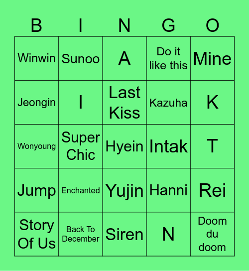 Bingo Win Bingo Card