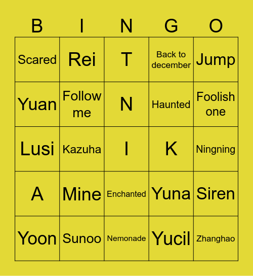 OradorSunoo's Bingo Card