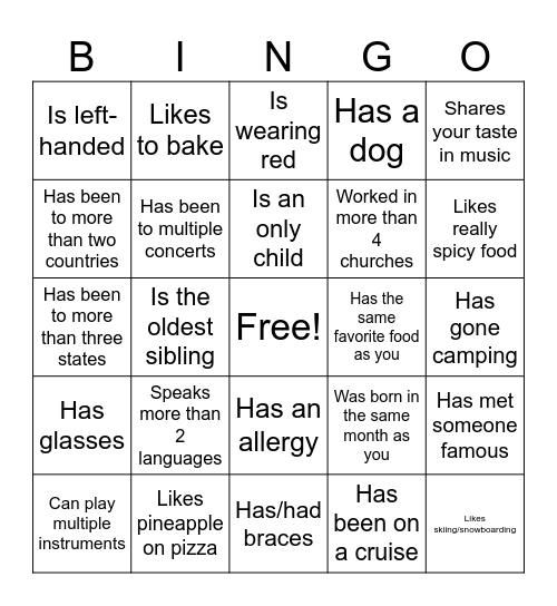 Icebreaker Bingo: Find Someone Who Bingo Card