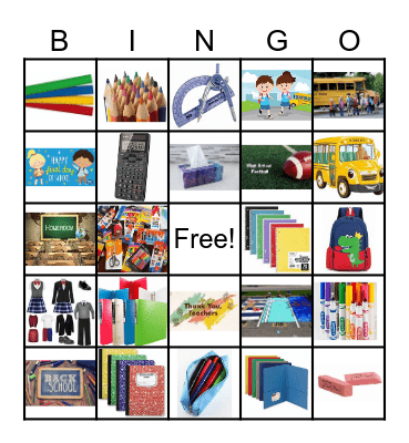 Back 2 School Bingo Card
