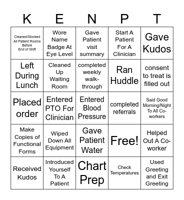 Medical Assistant Bingo Card