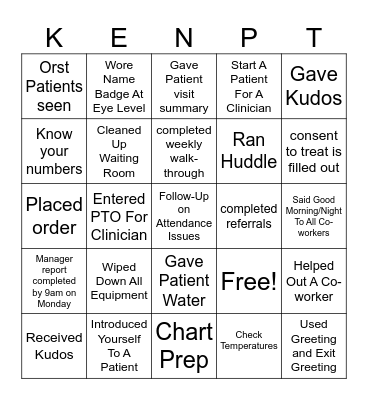 Medical Assistant Bingo Card