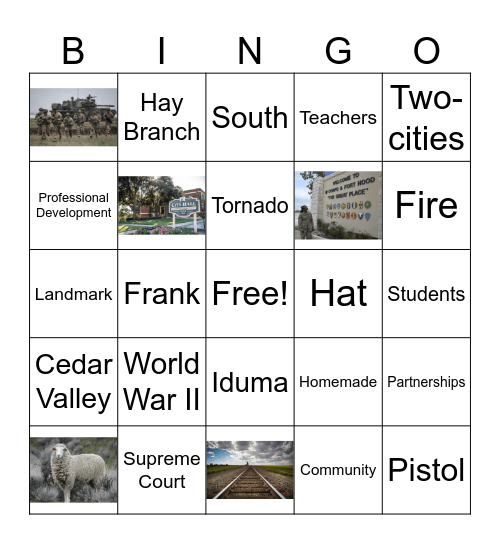 Killeen ISD District Awareness Bingo Card