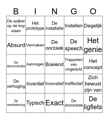 Themawoorden groep 7 Bingo Card