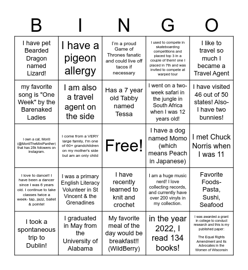 OBO Bingo Card