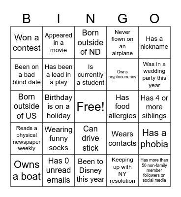 Getting to Know the Immunization Unit Bingo Card