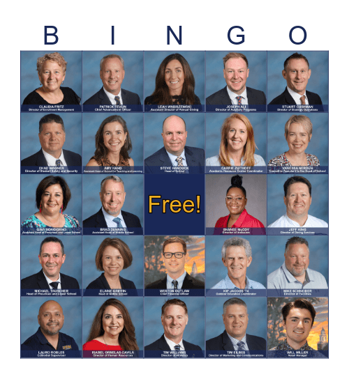 USM People Bingo Card