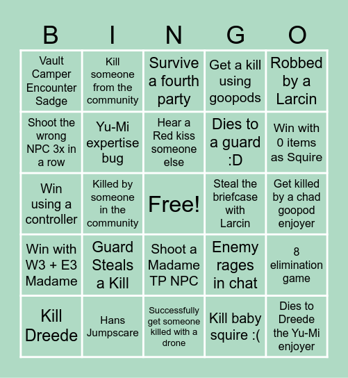 FROGGY DECEIVE BINGO! Bingo Card