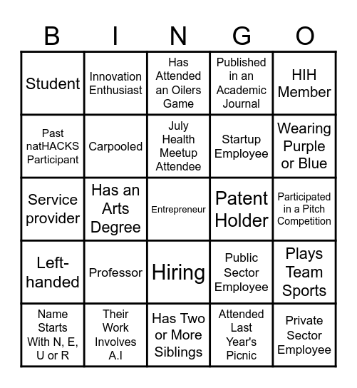 Picnic Bingo Card