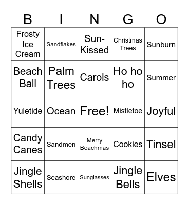 Christmas in July Bingo Card