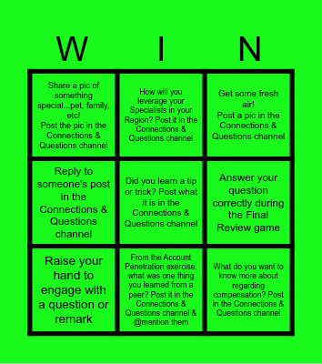FY24 Sales Orientation BINGO Card