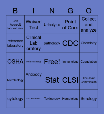 Chapter 7 LS Clinical Laboratories Bingo Card