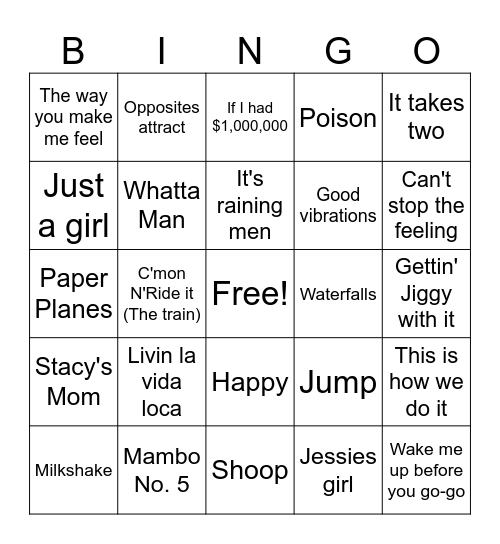 Game 3! Bingo Card