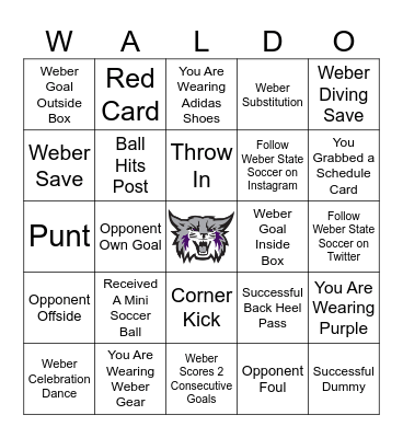 Wildcat Soccer Bingo Card