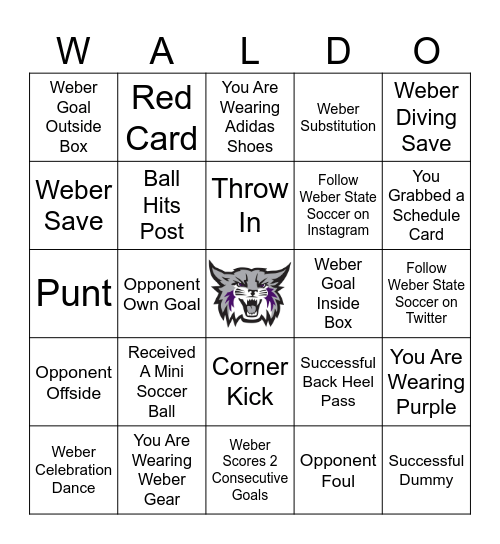 Wildcat Soccer Bingo Card