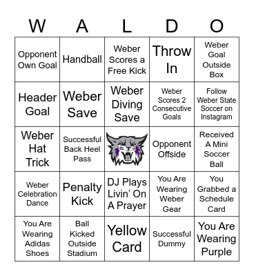 Wildcat Soccer Bingo Card