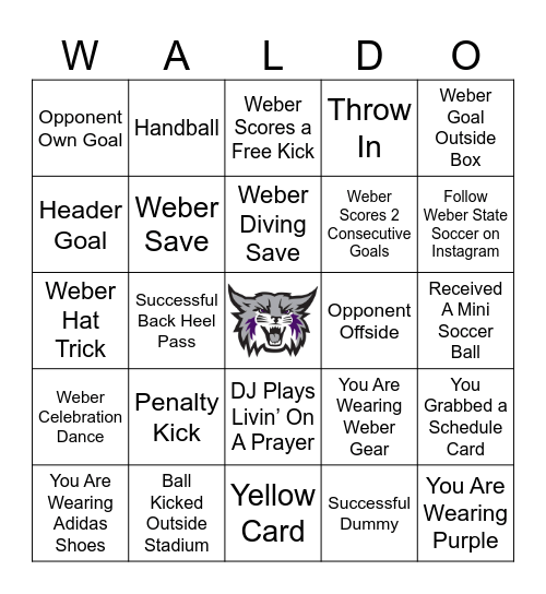 Wildcat Soccer Bingo Card