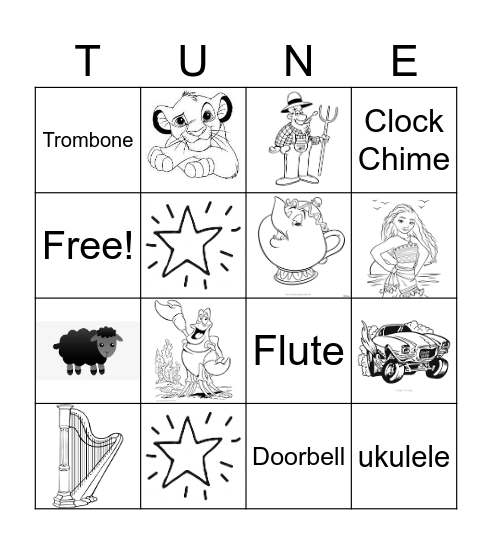 Name that Tune Bingo Card