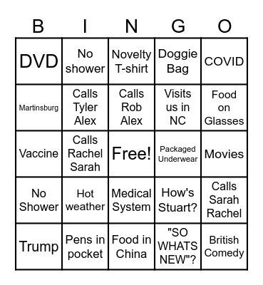 PaPaGoose Bingo Card