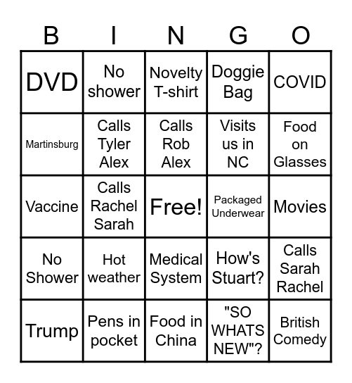PaPaGoose Bingo Card