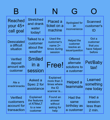 ATMwLT Customer Service Bingo Card