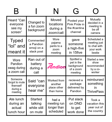 Pandion Day Bingo! Bingo Card