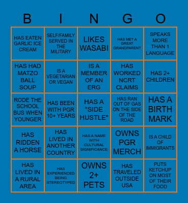 DIVERSITY Bingo Card