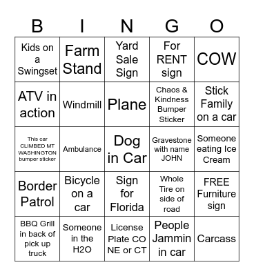 Girls Weekend 2023 Drive up Bingo Card