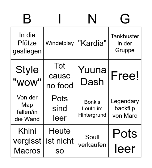 Zwiebelquetsche Bingo Card