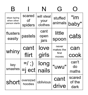 BOTTOM BINGO Card