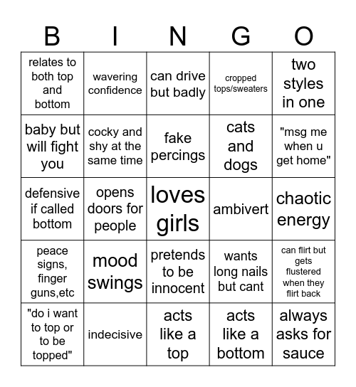 SWITCH BINGO Card