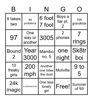 number$$ Bingo Card