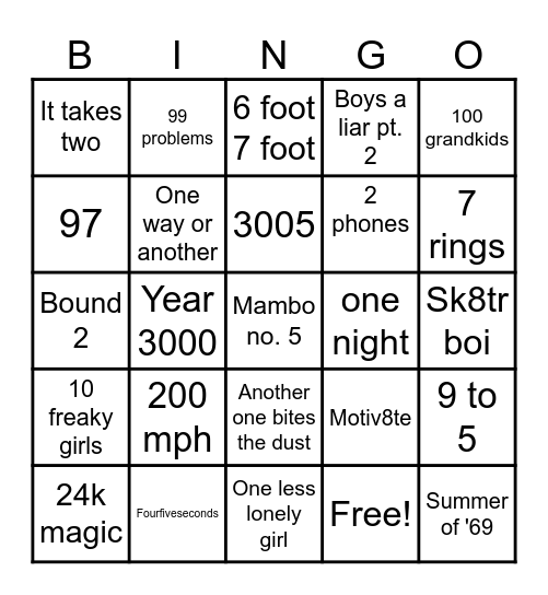 number$$ Bingo Card