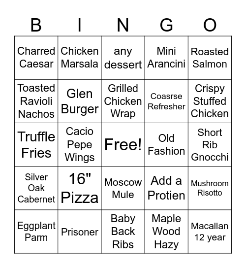 Coarse Italian BINGO! Bingo Card