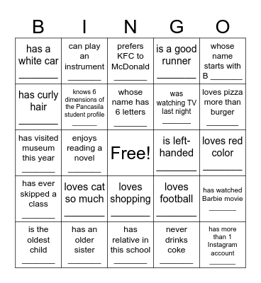 FIND SOMEONE WHO Bingo Card