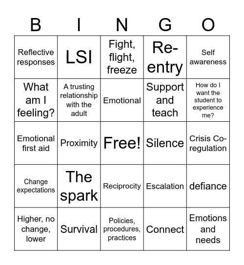 TCIS Bingo Card