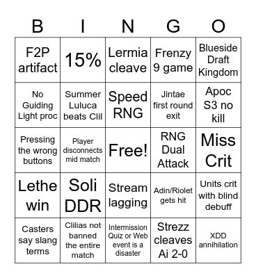 E7WC Bingo Card